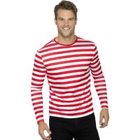 Stripy Adult Costume T-Shirt Red Size: Large