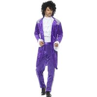 80s Purple Musician Adult Costume Size: Large