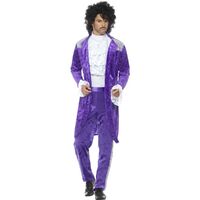 80s Purple Musician Adult Costume Size: Extra Large