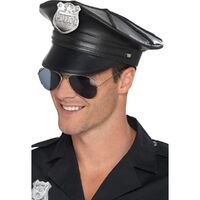 Police Hat Deluxe Black