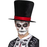 Day of the Dead Black Top Hat Costume Accessory