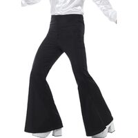 Flared Mens Costume Trousers Black Size: Large