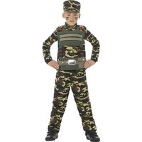 Camouflage Military Boy Child Costume Size: Large