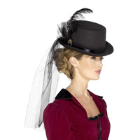 Deluxe Ladies Victorian Top Hat Costume Accessory