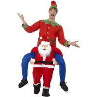 Santa Piggy Back Adult Costume Size: One Size Fits Most
