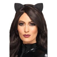 Glitter Vinyl Cat Ears Headband Costume Accessory