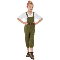 WW2 Little Land Girl Child Costume Size: Large