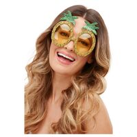 Tropical Pineapple Glitter Glasses Costume Accessory