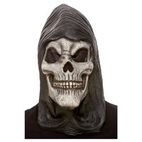 Hooded Skeleton Latex Mask Costume Accessory