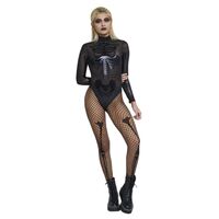 Fever Sheer Skeleton Black Adult Costume Size: Large