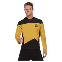 Star Trek The Next Generation Operations Gold Uniform Adult Costume Size: Large
