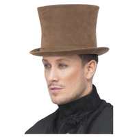 Authentic Victorian Deluxe Brown Top Hat Costume Accessory