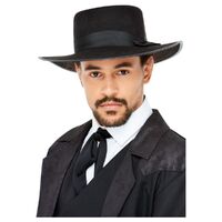 Fedora Hat Black Wide Brim Costume Accessory