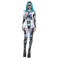 Space Alien Metallic Adult Costume Size: Medium