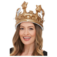 Inflatable Gold Crown Novelty Costume Accessory