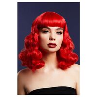 Fever Bettie Wig with Short Fringe Red Costume Accessory
