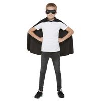 Cape and Eyemask Child Costume Set Black Costume Accessory