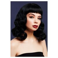 Fever Bettie Wig with Short Fringe Black Costume Accessory
