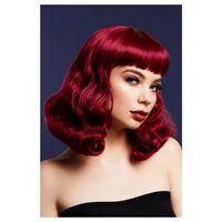 Fever Bettie Wig with Short Fringe Plum Costume Accessory