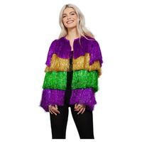 Tinsel Festival Adult Costume Jacket Mardi Gras Size: Large - Extra Large