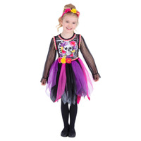 Day of the Dead Pom-Pom Child Costume Size: Large