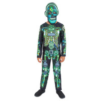 Glow in the Dark Tech Skeleton Child Costume Size: Medium