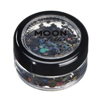 Moon Glitter Holographic Glitter Shapes 3g Black