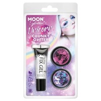 Moon Glitter Themed Unicorn Chunky Glitters Pink
