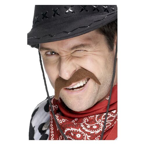 Brown Cowboy Moustache Costume Accessory 