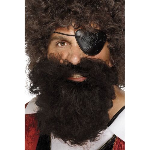 Deluxe Brown Pirate Beard Costume Accessory 
