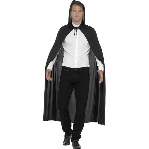 Black Hooded Vampire Cape Adult Costume