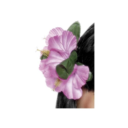 Hawaiian Purple Flower Hair Clip Costume Accessory