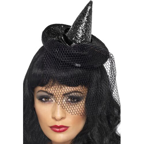Black Mini Witches Hat Costume Accessory