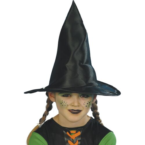 Black Shiny Child Witches Hat