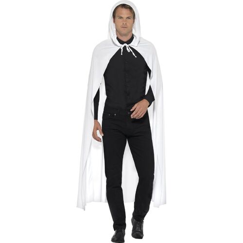 White Cape with Hood Adult Costume