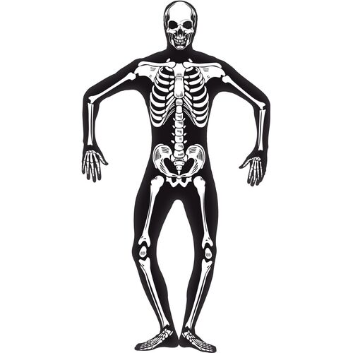 Skeleton Glow In The Dark Second Skin Adult Costume Size: Medium