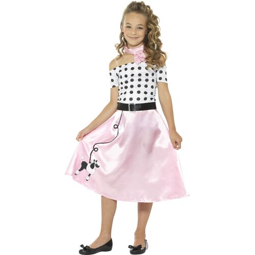 50s Poodle Girl Child Costume Size: Large