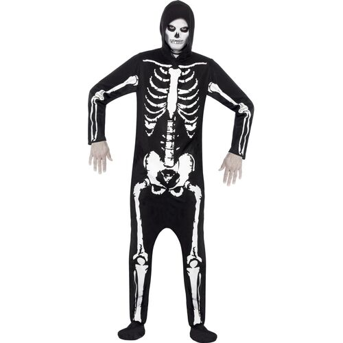 Black Skeleton Adult Costume Size: Large