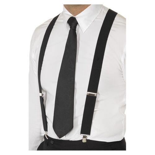 Suspenders Black Costume Accessory 