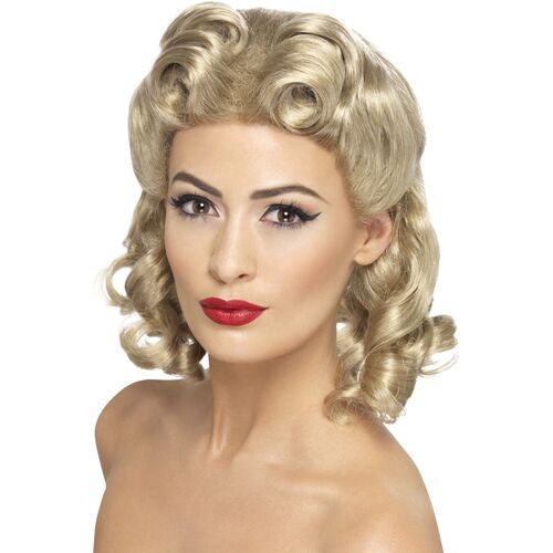 Blonde 40's Sweetheart Wig Costume Accessory