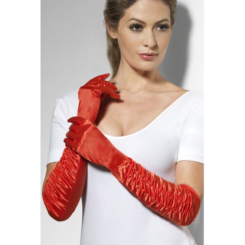 Red Long Temptress Gloves Costume Accessory