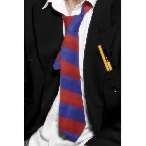Red and Blue School Tie Costume Accessory