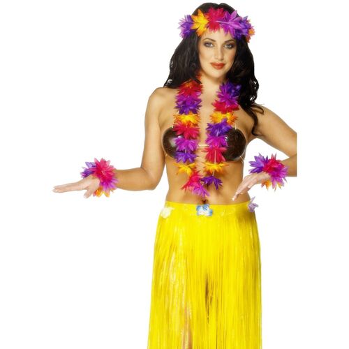 Multi Coloured Hawaiian Set Costume Accessory 