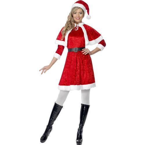 Miss Santa Dress with Cape Adult Costume Size: Medium