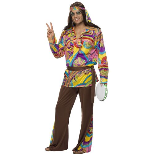Psychedelic Hippie Man Adult Costume Size: Large