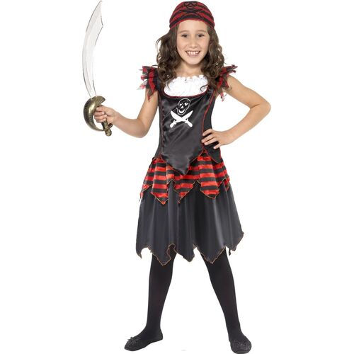 Pirate Skull and Crossbones Girl Child Costume Size: Large