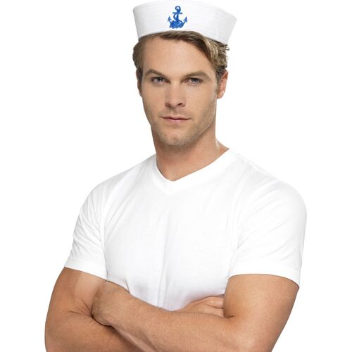 US Sailor Doughboy Hat Blue Anchor Costume Accessory
