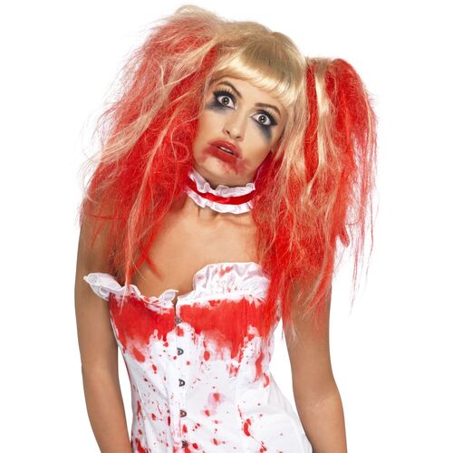 Blood Drip Blonde Wig Costume Accessory
