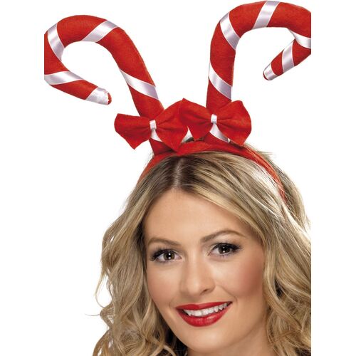 Candy Cane Headband with Bows Costume Accessory