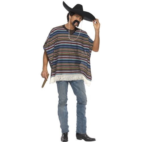 Authentic Looking Mexican Poncho Adult Costume